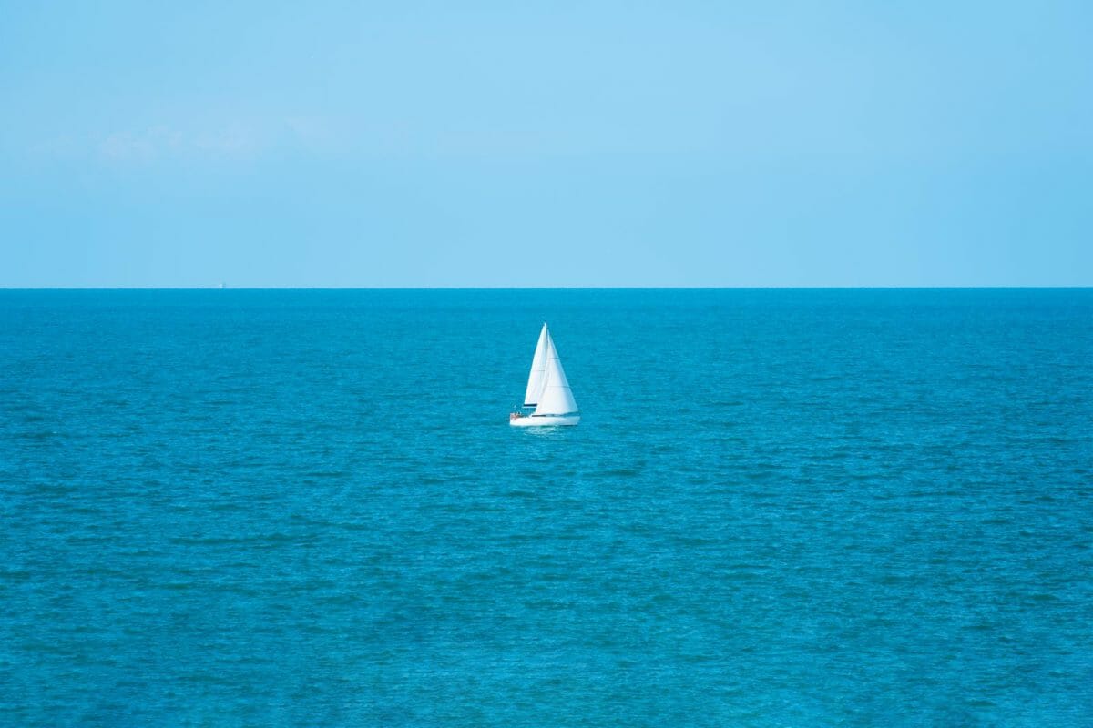Sailing Boat Sailing In The Sea Of Sardinia