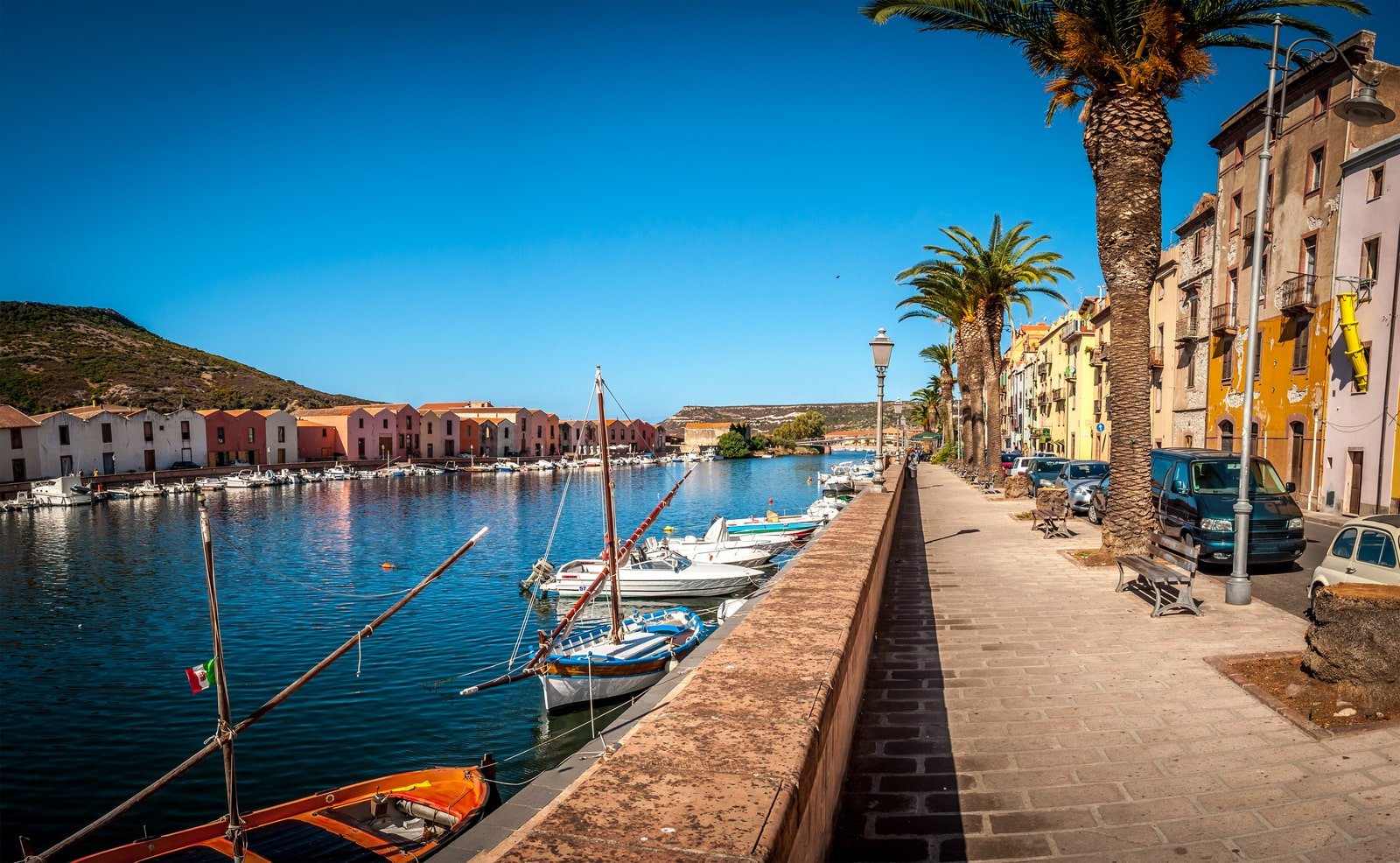 Bosa, view of the river Temo