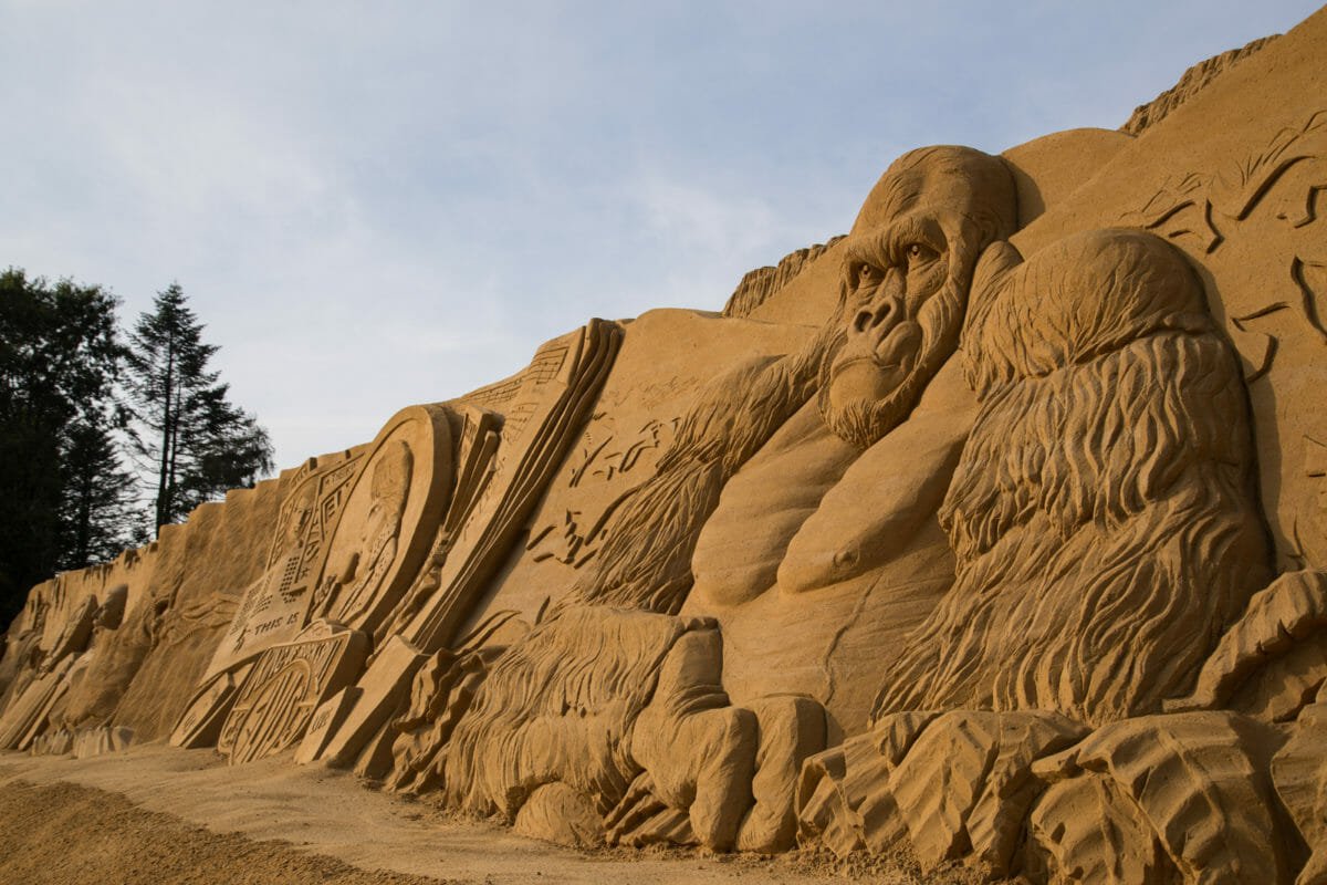 Sculpture de sable King Kong - Festival de sculpture de sable au Danemark
